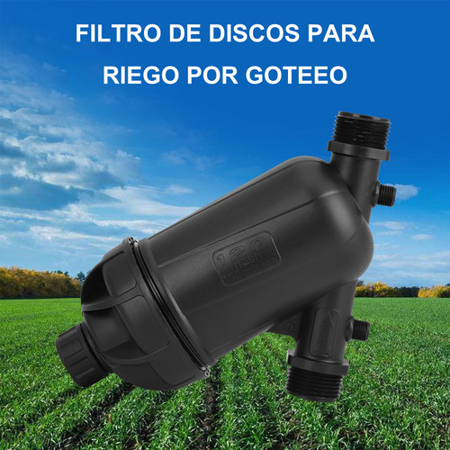 HARMEI Filtro De Discos 3/4'' Con 2PCS Elemento De Filtro Lavables, Filtro Riego De Goteo Agricola, Filtro Rotoplas Para Jardin, Casa, Césped
