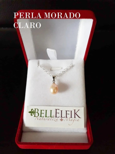Colgante Collar Perla Natural Rosa Cadena Plata 925 + Envío