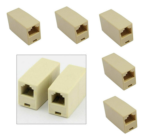 5 Empalme Red Rj45 Cable Utp Internet Hembra Union Extension