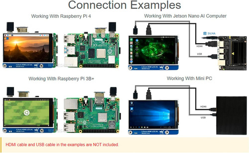 Pantalla Lcd Ips Waveshare De 3.2 Pulgadas (h) Para Raspberr