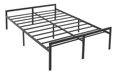 Base De Cama De Metal Matrimonial, Plataforma De Metal Negro