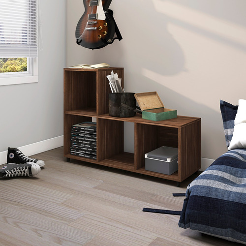 Imagen 4 de 5 de Mueble Librero 4 Nichos E1717.0005 Nogal