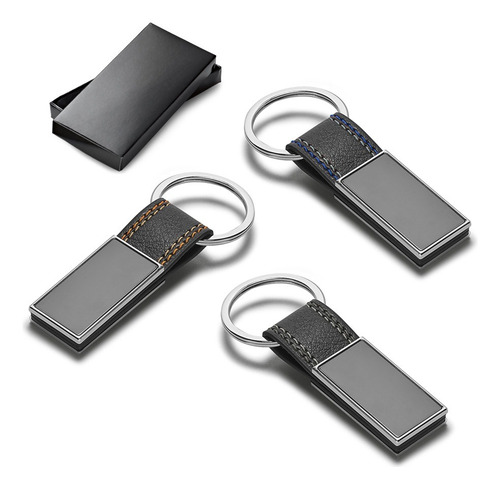 Kit 300 Chaveiro Metal Com Couro Sintético Personalizado