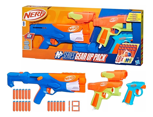 Nerf N Series Gear Up Pack , 18 Nerf N1 Darts Naranja