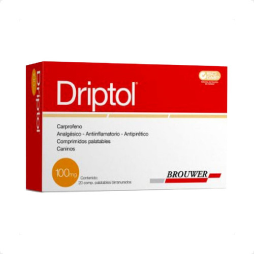 Driptol 100mg 20 Comp. Anti-inflamatório Para Cães - Brouwer