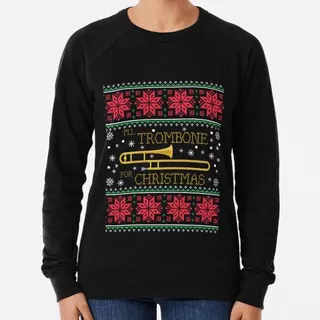 Buzo Trombone Ugly Christmas Sweater Marching Band Regalo De