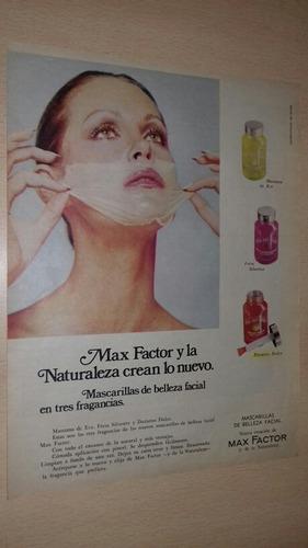 P155 Clipping Publicidad Mascara Facial Max Factor Año 1975