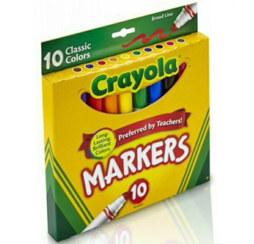 Marcadores Crayola Punta Gruesa(caja De 10 Unidades)