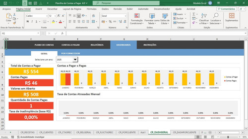 Planilha De Controle De Contas A Pagar Recorrente 4.0