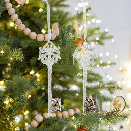 2 Piezas De Adornos Navideños Con Forma De Llave, Colgantes