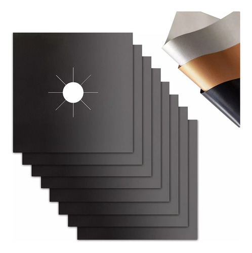 . 8pcs Quemador De Estufa Reutilizable Cubre Los Protectore