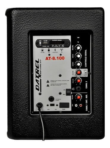 Caixa De Som Ativa Datrel Falante 8 150w Usb Bluetooth