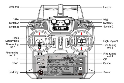 A Receptor Rc 10ch Fs-ia10b Receptor Afhds Transmisor Flysky