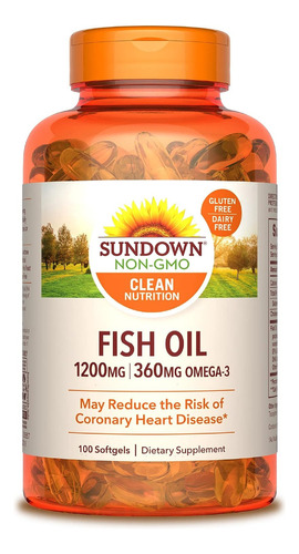 Aceite De Pescado Sundown Naturals 1200 Mg 100 Capsula