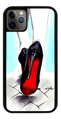 Funda Uso Rudo Tpu Para iPhone Tacones Negros Rojo Mujer