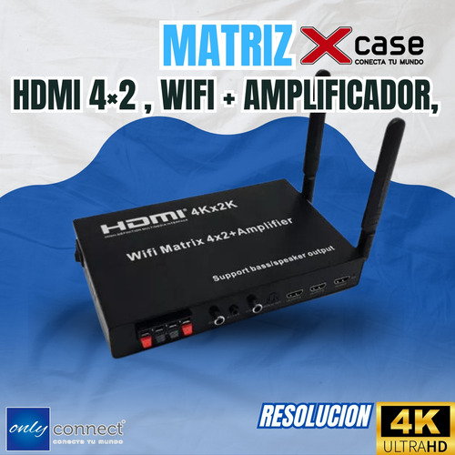 Matriz Xcase Hdmi 4x2 Wifi + Amplificador