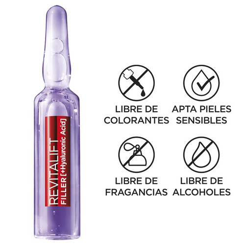 Imagen 3 de 8 de Ampollas L'oréal Paris Revitalift Ácido Hialurónico X 7 U