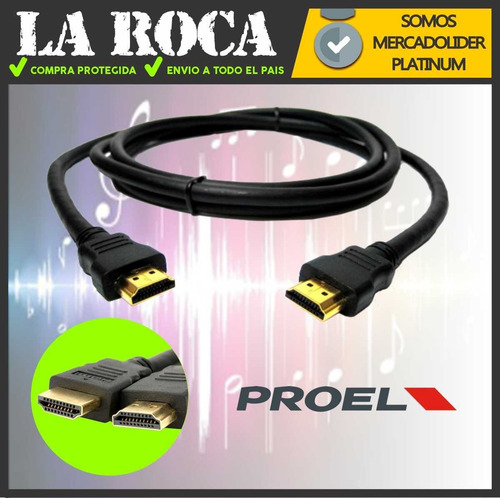 Imagen 5 de 10 de Cable Hdmi De Alta Definicion Full 1080p Proel 3 M La Roca
