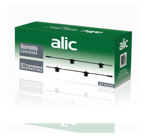 Imagen 2 de 6 de Guirnalda Luces Led Portalamparas E27 220v Alic
