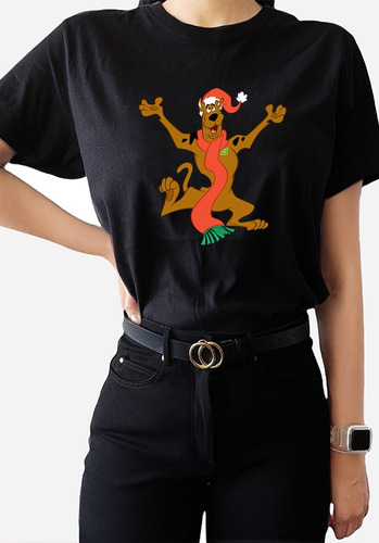 Polera Navideña Con Estampado Scooby Doo Navidad