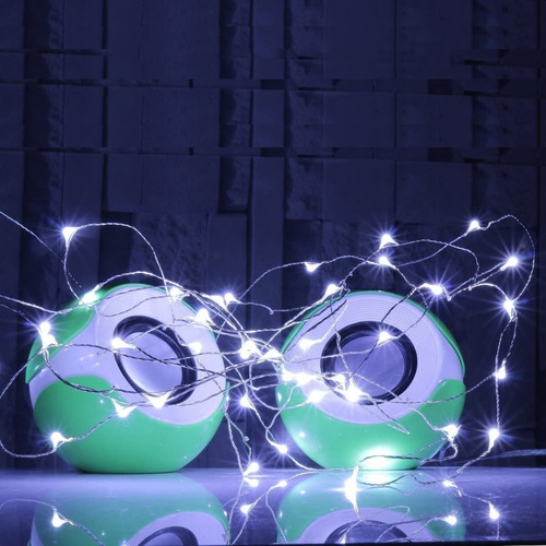 Imagen 5 de 9 de Luces Serie Navideña 30 Micro Led 3m Blanca C/bateria 3 Func