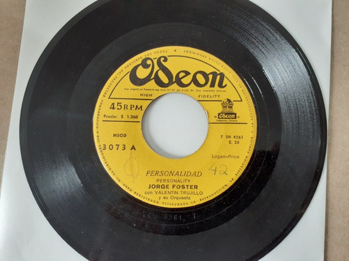 Vinilo Single De Jorge Foster Personalidad (t19