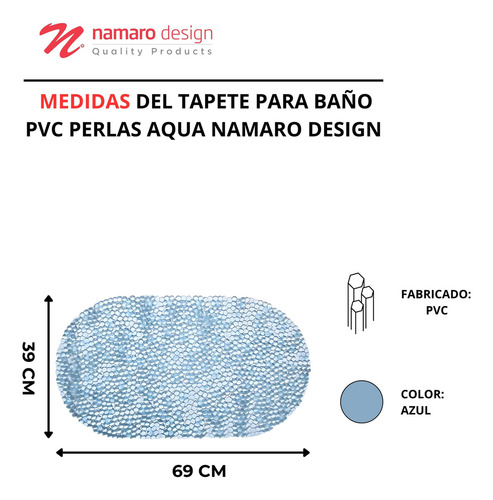 Tapete Para Baño Pvc Perlas Aqua Namaro Design Color Celeste