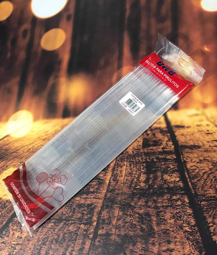 Imagem 2 de 5 de 1000 Palito Para Pirulito Topper De Bolo Cristal 28 Cm Bwb