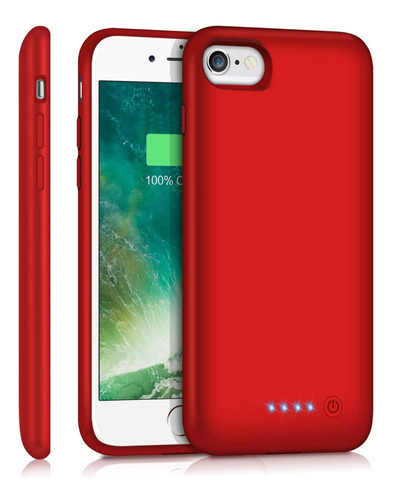 Pxwaxpy Funda Bateria Para iPhone Mah) Color Rojo