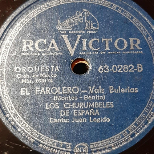 Pasta Los Churumbeles De España Juan Legido Rca Victor C299