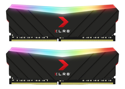 Memoria Ram Xlr8 Gaming Epic-x Rgb Gamer Color Negro 16gb 2 Pny Md16gk2d4320016xrgb