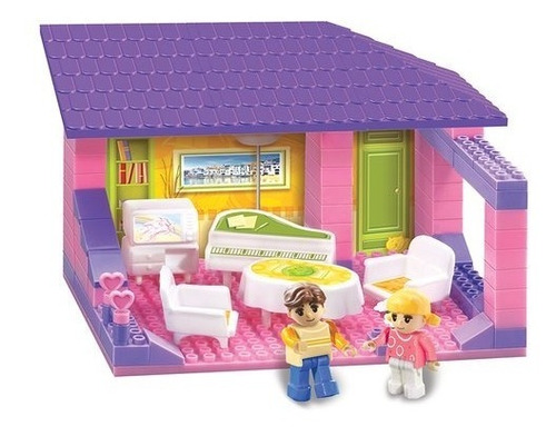 Blocky House Living Muebles Y 2 Muñequitos