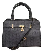 Comprar Bolsa Satchel Guess Color Gris Oscuro Original Gris Oscuro Monograma Oro Gris Oscuro