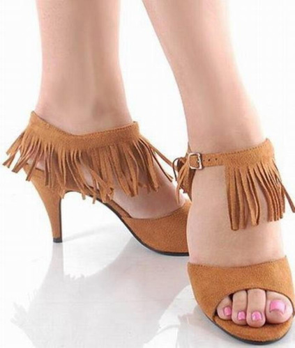 Sandalias Suede Camel N°38 Flecos Importadas Usa