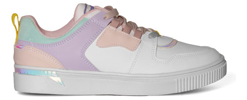 Tenis Niña/dama Blanco/lila Casual Dominiq 1416 18-25 Gnv®