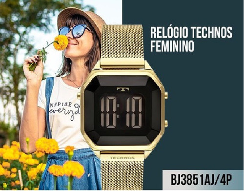 Relógio Technos Digital Feminino Dourado Bj3851aj/4p