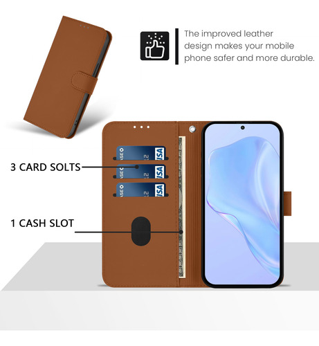 Funda Para Motorola Edge 50 Fusion-kickstand, Ranuras Tipo Cartera, A Prueba De Golpes, Piel Mate, Cartera De Piel