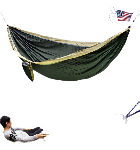 Portátil Camping Hamaca Exterior Nylon Paracaídas Viajes Hac