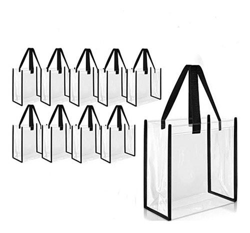 10 Bolsa Regalo Con Asa Reutilizable Transparente Decoracion