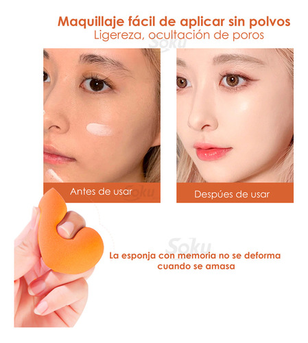 Soku Base Para Esponja Maquillaje Puff Cosmetico Humedo Seco