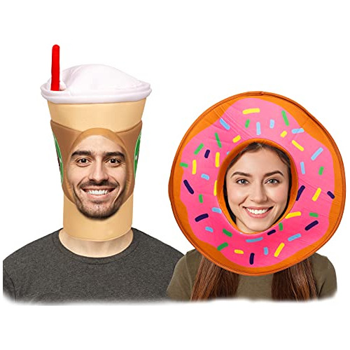 Disfraz De Parejas Sombrero De Donut Y Taza De Café, D...