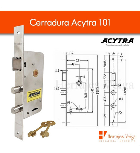 Cerradura Acytra 101 Comp Prive 201 Candex 118 Kallay 4000