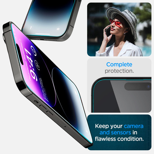 Vidrio Templado Spigen iPhone 14 Pro 6.1, Mica Premium 2unid