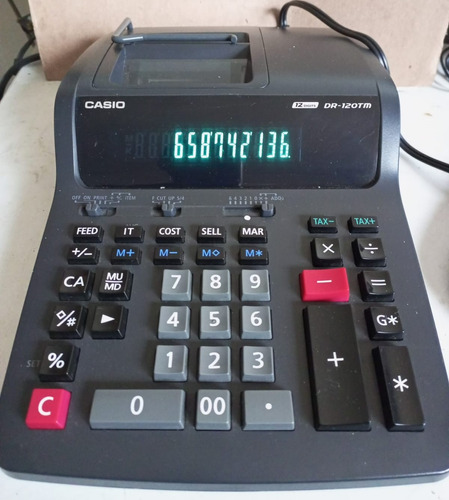 Calculadora Casio De Rollo Dr 120tm Antigua Funcional Al 100