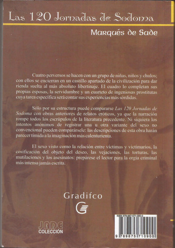 Las 120 Jornadas De Sodoma Marques De Sade Libro Nuevo
