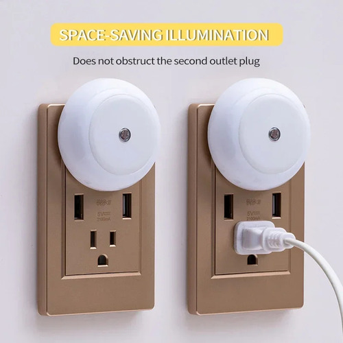 Lâmpada De Parede Led Night Light Plug Com Sensor De Luz Par
