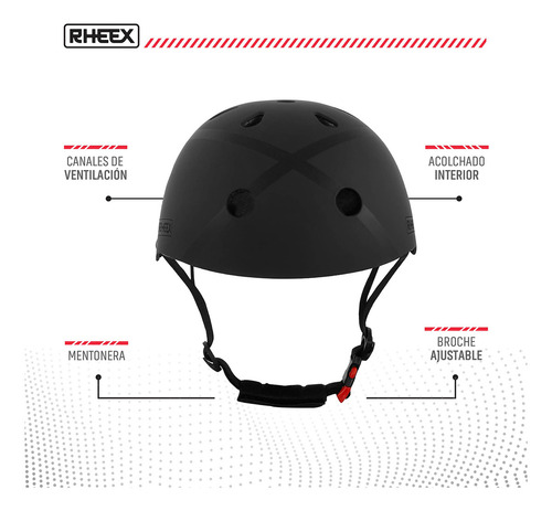 Casco Regulable Versatil Certificado Para Bici Skate Rollers Negro L RHEEX UX100