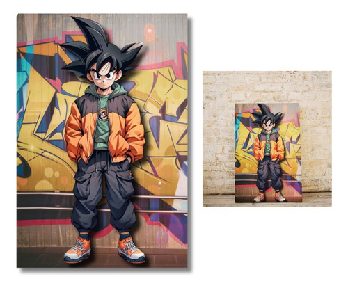 Cuadro En Aluminio Premium 30x20cm Dragon Ball Goku Style