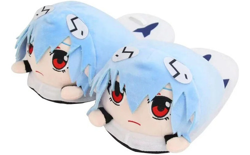 Zapatillas De Algodón Evangelion Rei, Zapatillas De Felpa De