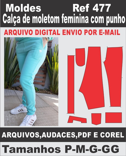 Moldes De Calça De Moletom Feminina Com Punho